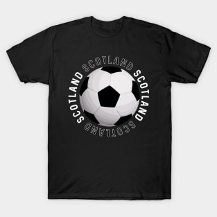 Black and White Scotland Football Design T-Shirt